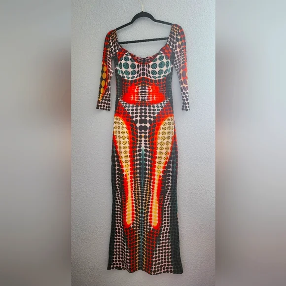 Colorful Geometric Maxi Dress - Picture 1 of 3